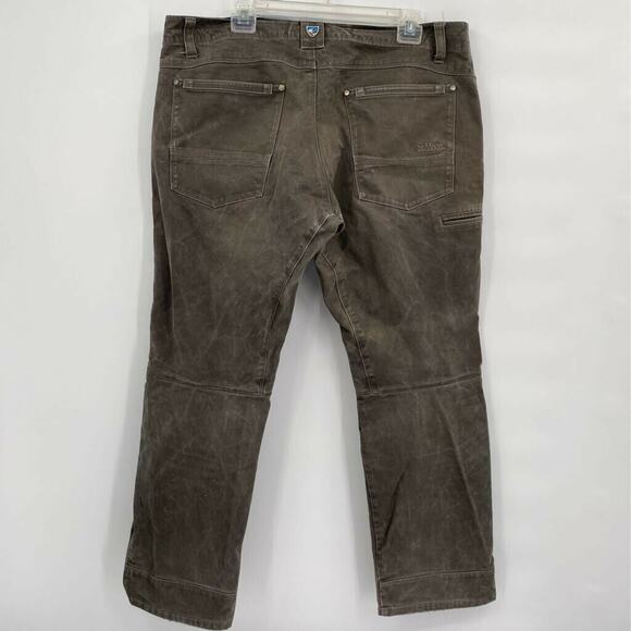 Kuhl Mens Classic Straight Jeans Brown Vintage Patina Dye Stretch Pocket 38 x 30 - Picture 2 of 12